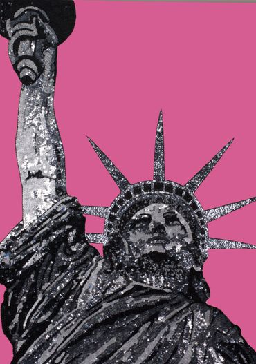 TITLE: LIBERTY
SERIES: “POP”
1998
ACRYLIC AND SEQUINS ON CANVAS
28' X 20' X 3'