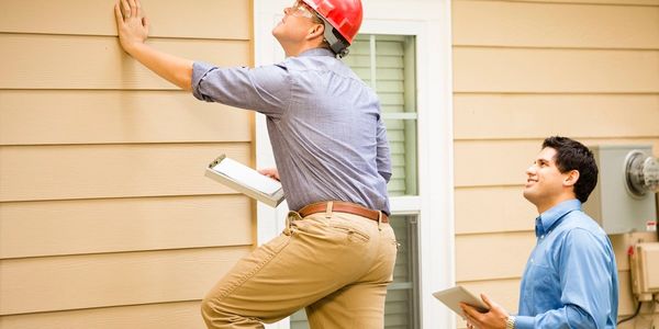 a person inspecting the property for pests