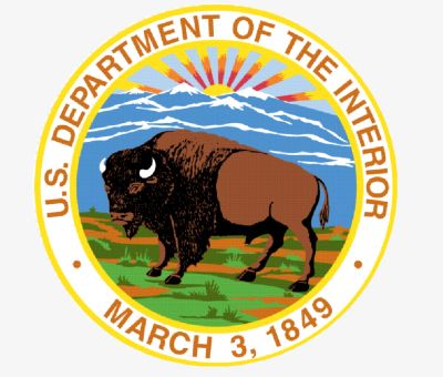 Seal of the U.S. Department of the Interior featuring a bison.