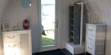 Furniture in little barn eco pod