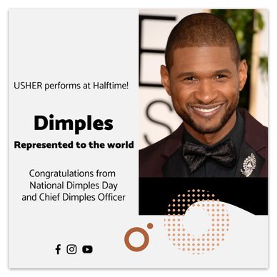 Usher with dimples at Halftime show