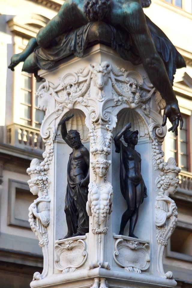 Marble Base of Perso sculpture replicated by Marcello Giorgi sculptor, Loggia Lanzi, Florence Italy.