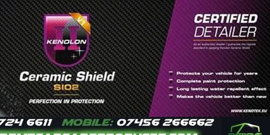 Certified Detailer, Accredited in using and apply Kenolon Ceramic Shield a professional use only