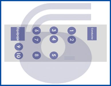 Distribución de asientos de camioneta para 10 personas