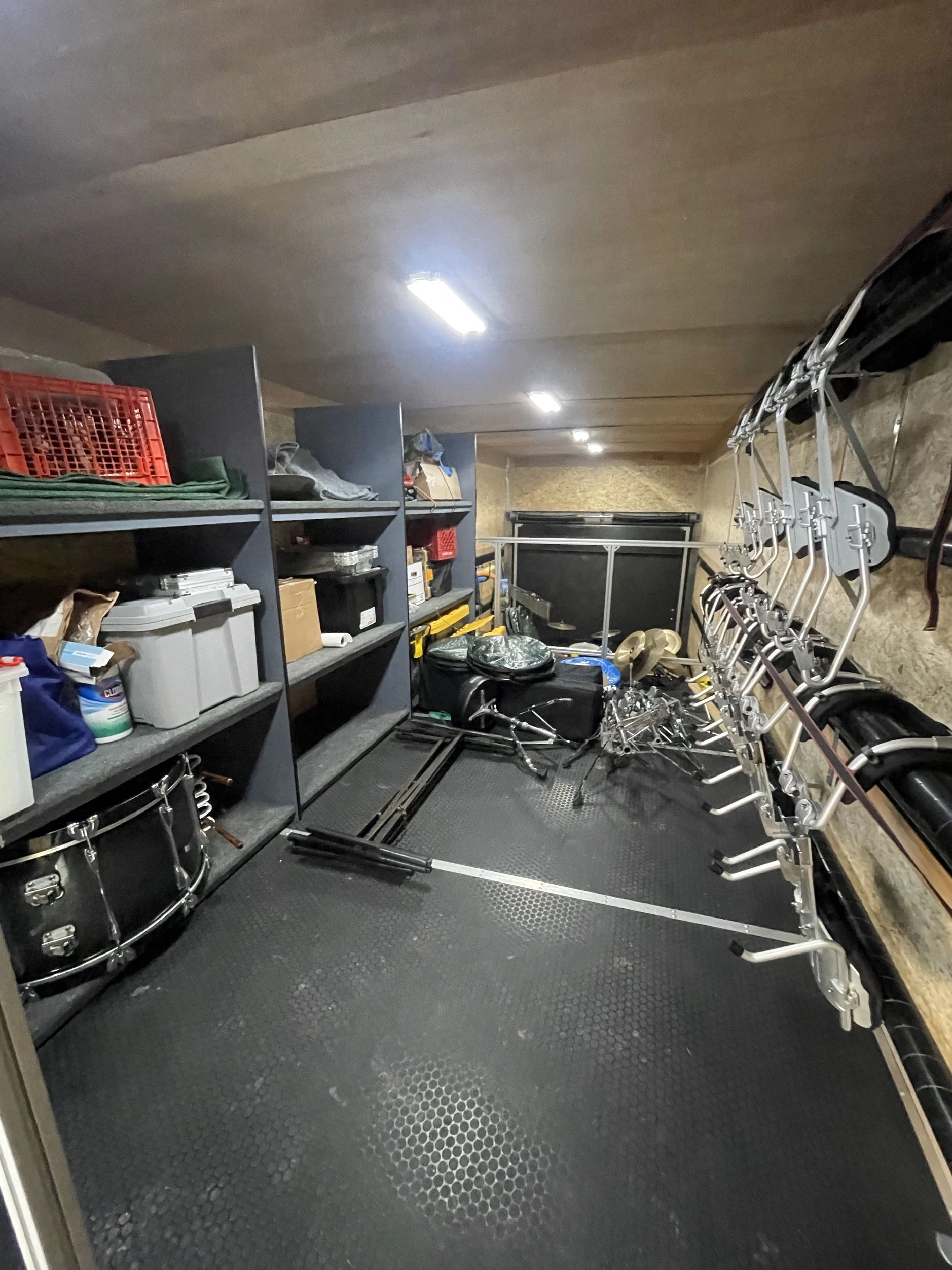 Percussion trailer loft.  71" clearance.