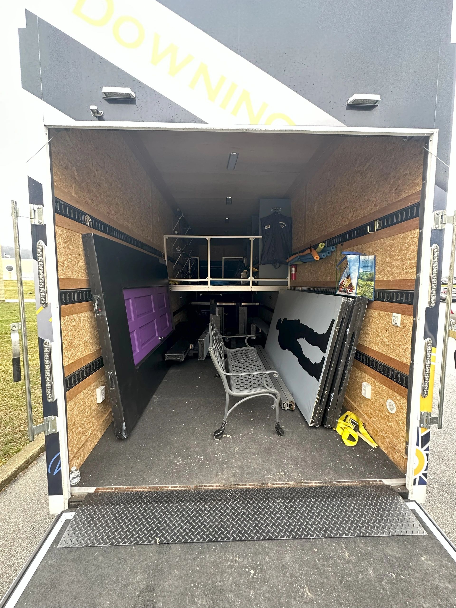 Rear of percussion trailer