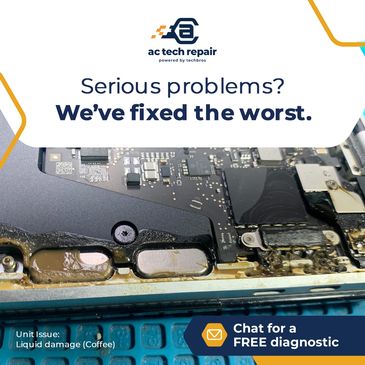 Whether it's from water, coffee, or any other liquid, our team can fix the issue effectively.