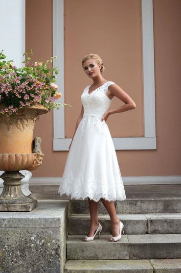 Maggie Brighton Belle short tea length wedding dress