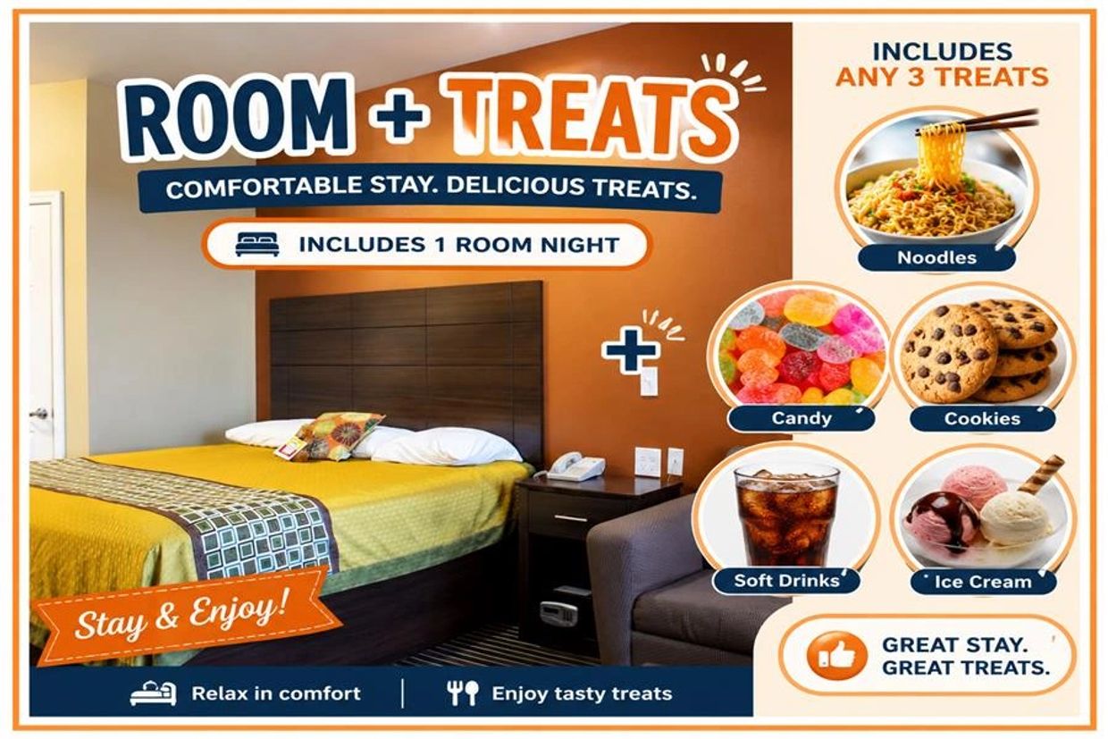 Hotel room treats package at Bungalows Hotel in Cedar Park Texas