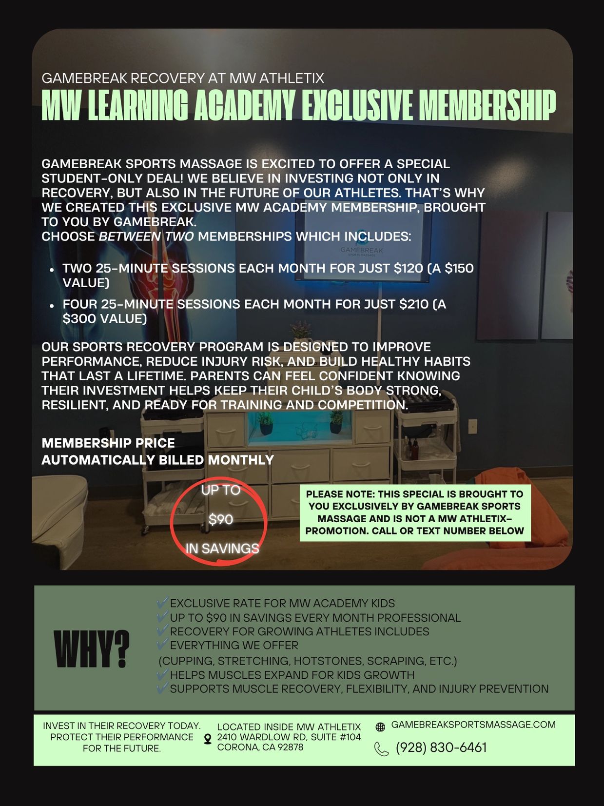 Exclusive sports massage membership with savings for athletes.