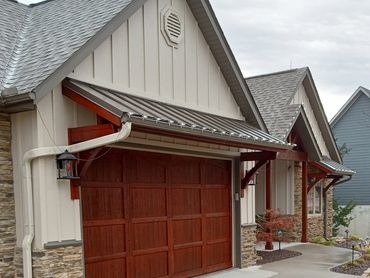 Staining garage doors