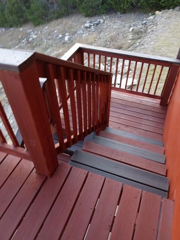 Staining stairs