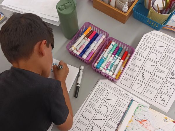 A student in a drawing class at the Art Oasis - home of the Bright SPARKS program in Perkasie, PA