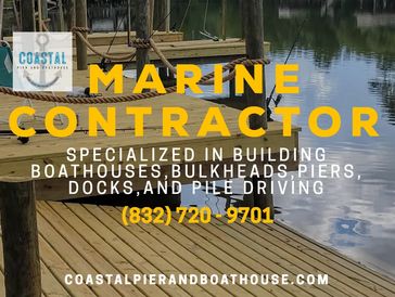 Our marine services in Galveston County include boathouses, piers, docks, bulkheads, and pile drivin
