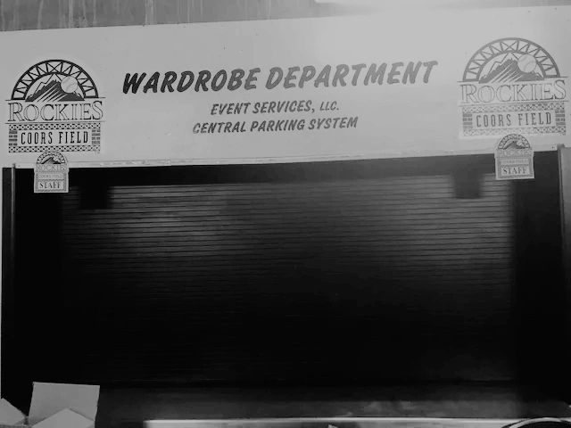 Closed wardrobe department at Rockies Coors Field event services.