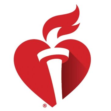 Heart with a torch symbol logo in red and white.