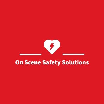 Logo of On Scene Safety Solutions with heart and lightning bolt symbol.