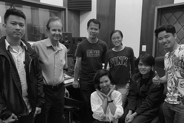 With students in the recording studio at the Ho Chi Minh Conservatory of Music, Vietnam, Summer 2018
