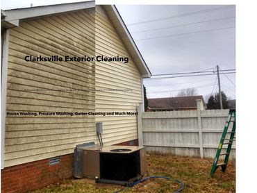 House washing before and after photo.