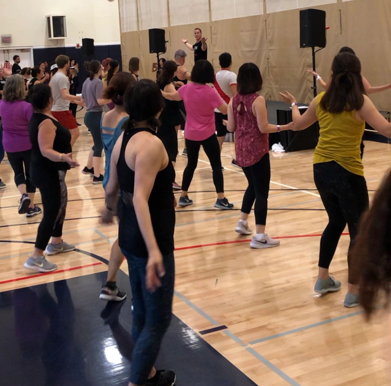 Line Dancing Event Multiple people doing dance