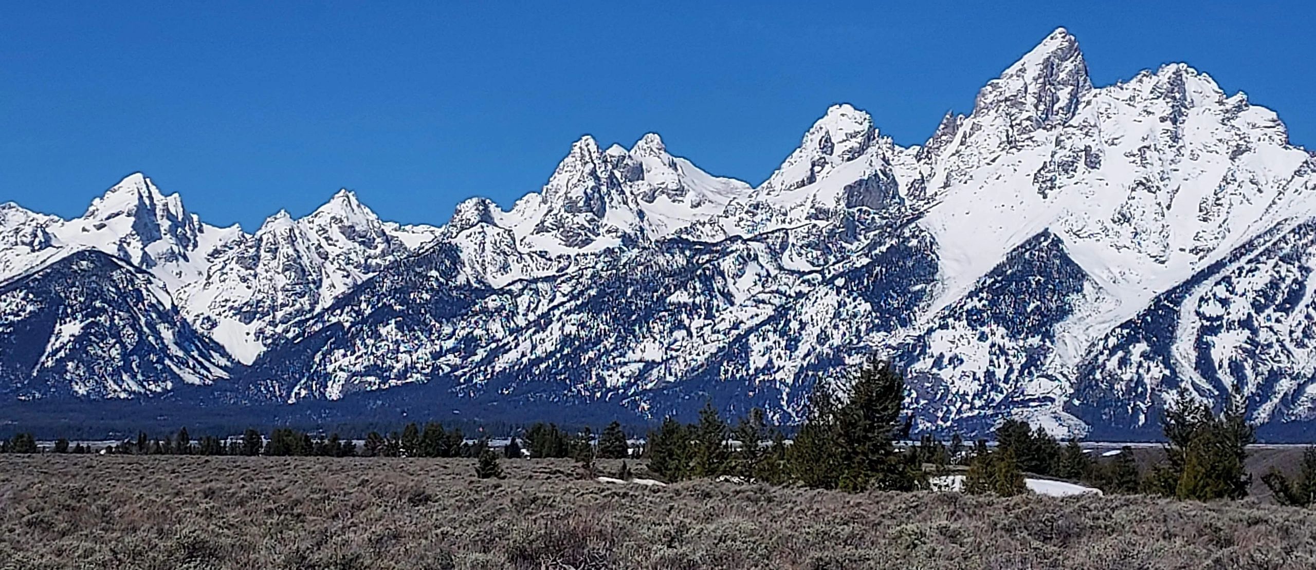 Teton mountain range in Wyoming