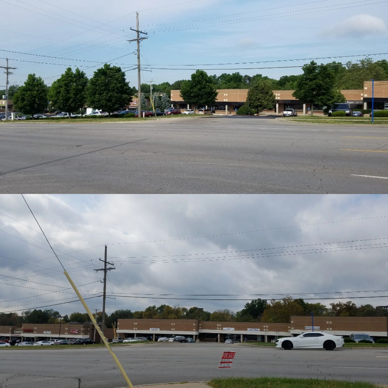 Before and after picture of a commercial property.