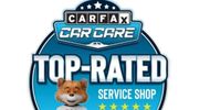 Carfax Car Care Top-Rated Service Shop badge with a fox mascot.