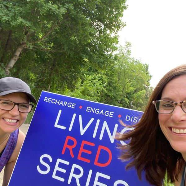 Vicky and Danielle advertising for Living RED