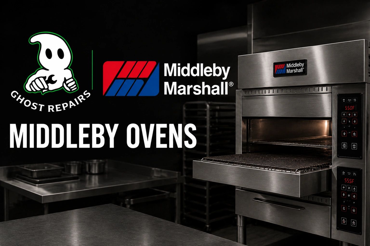 Professional Middleby ovens in a commercial kitchen setup.
