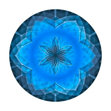 Blue, multifaceted mandala