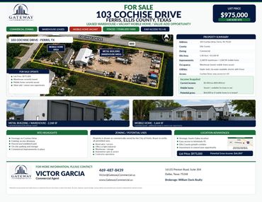 Commercial property for sale at 103 Cochise Drive, Ferris, Texas.