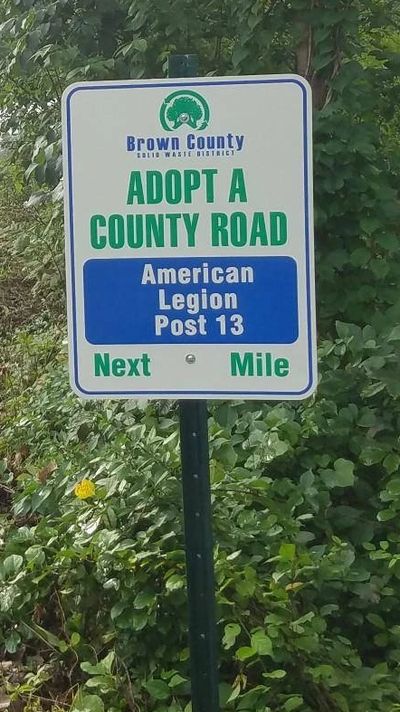 Brown County, Indiana Adopt a Road sign