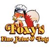 Cartoon fox chef with fries logo for Foxy's Fine Fries & Tots.