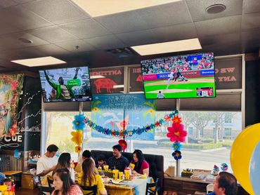 Enjoy your birthday party with family and friends at our decorated rustic modern vibe.