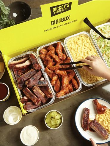 Big Yellow Box, Better than Pizza and it feeds 12! Build your box of your favorite Barbecue items