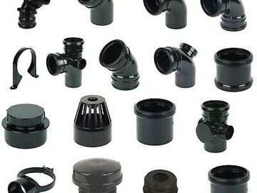 Selection of soil pipe fittings for use on toilets and drain systems.