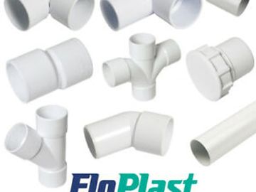 Selection of plastic waste fittings for use in bathrooms and kitchens 