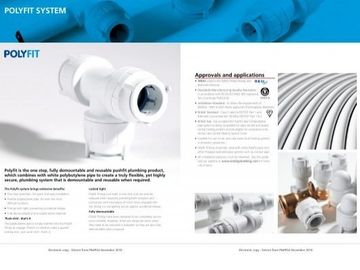 Selection of Polyfit plastic plumbing systems for hot and cold water supplies and central heating 