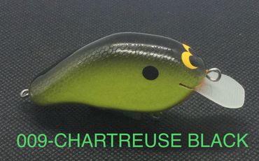 Chartreuse black balsa crankbait 