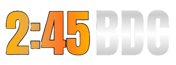 Logo featuring '2-45 BDC' with bold orange and silver letters.