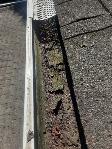 Gutter guard fail in Short Pump, Va. Gutter guard removed and then gutters and downspouts cleaned.