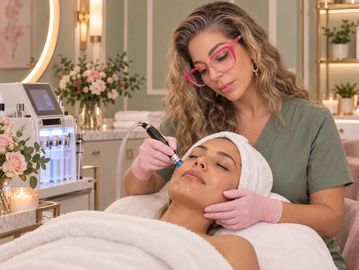 Hydro Facial being performed