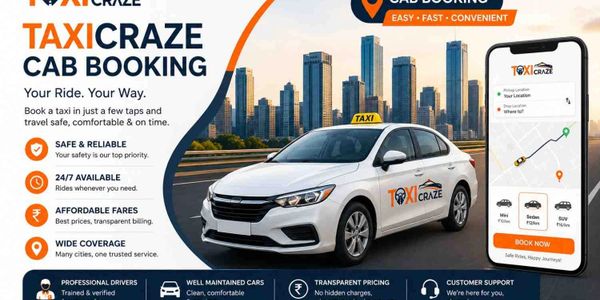 TaxiCraze cab booking promotes safe, reliable, and affordable taxi rides with easy app booking.