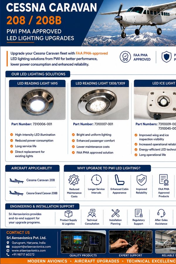 Cessna Caravan 208/208B LED lighting upgrade solutions by PWI.