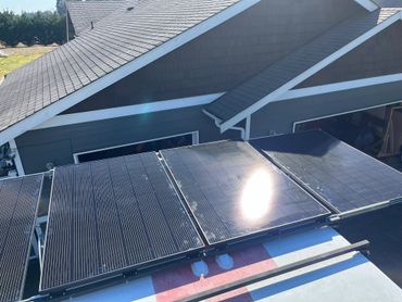 Slide out solar panels in deployed position