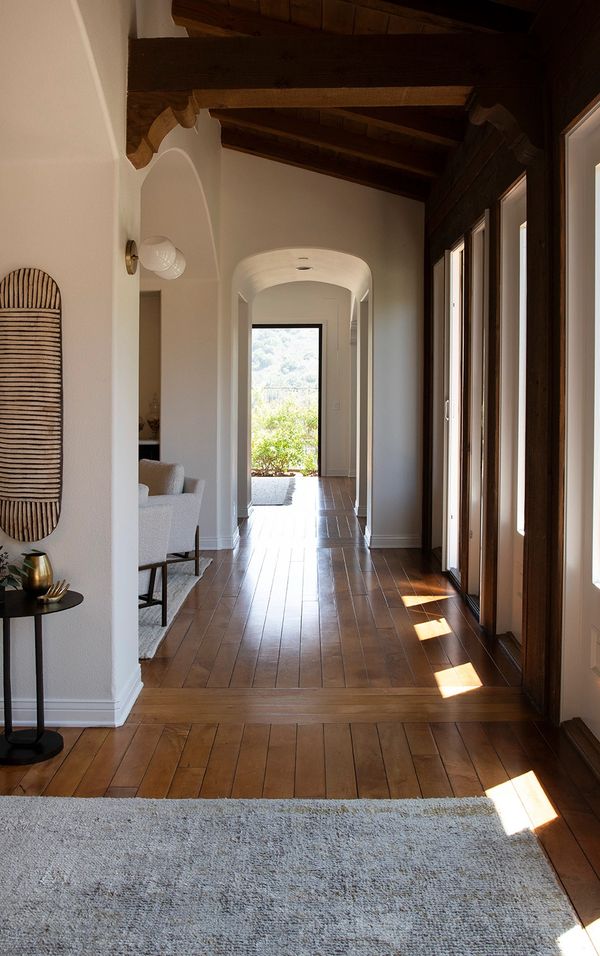 Image of bright hallway in Southern California residence