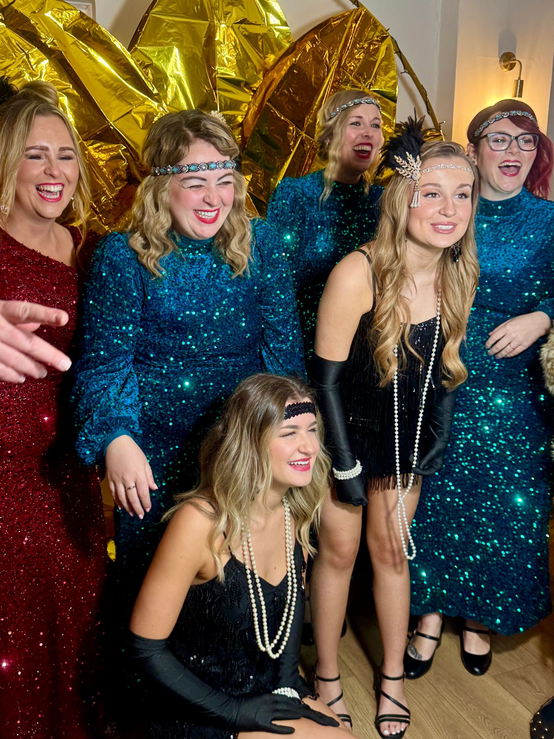 Group of people enjoying our selfie and 360 photo booths in Swansea mumbles