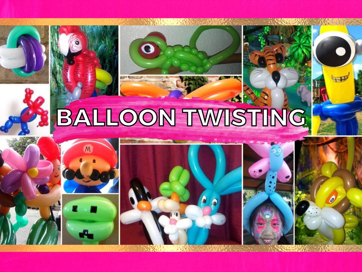 Balloon twisting collage