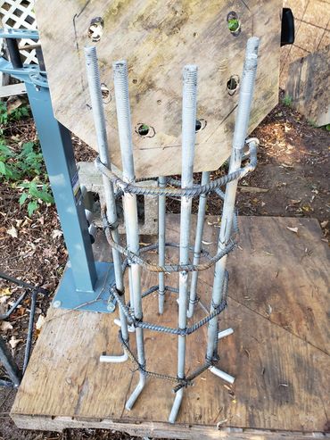 SUNCHASER 8 FOUNDATION BOLT ASSEMBLY NEXT TO RE-ROD BENDER