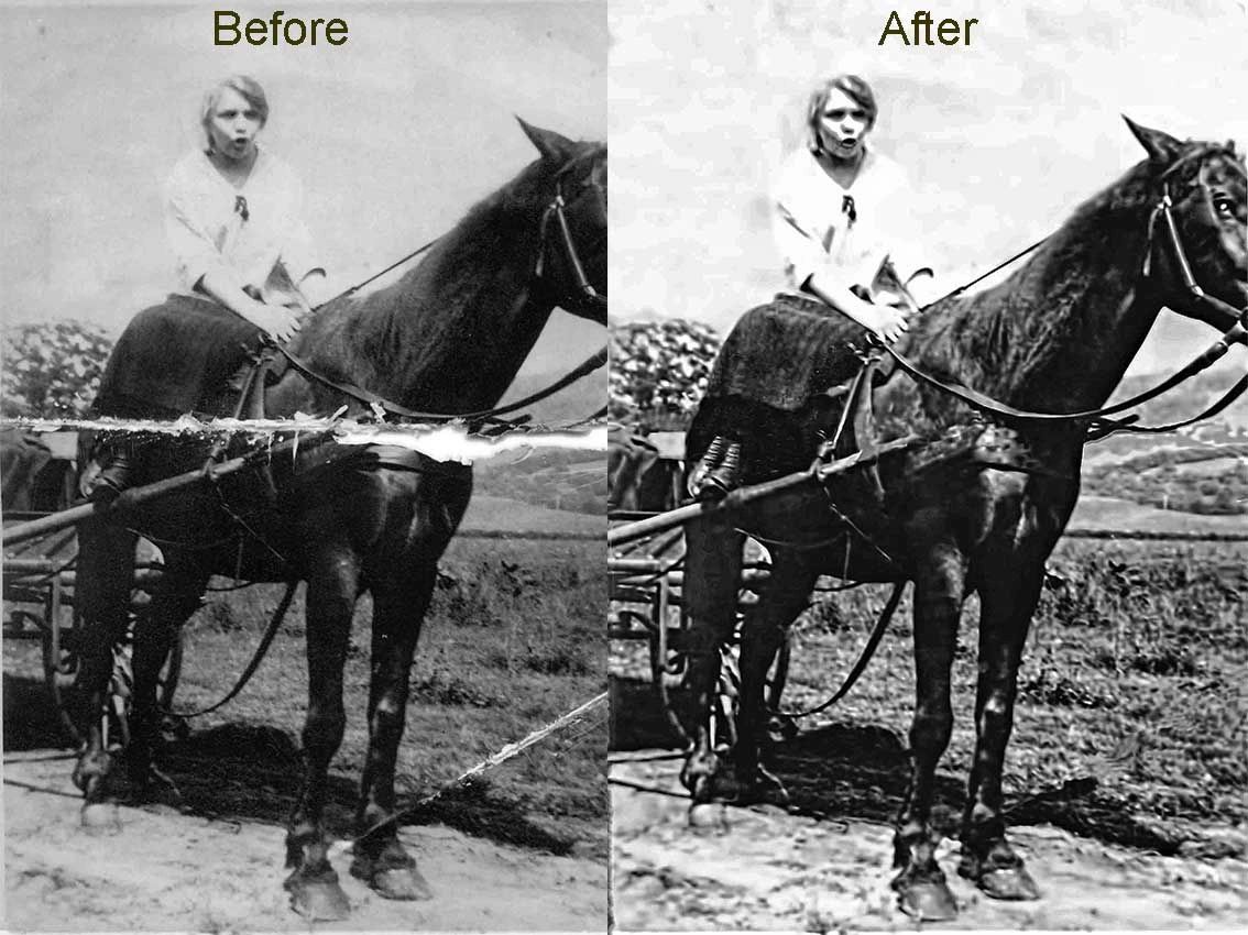 Restoration person on horse.